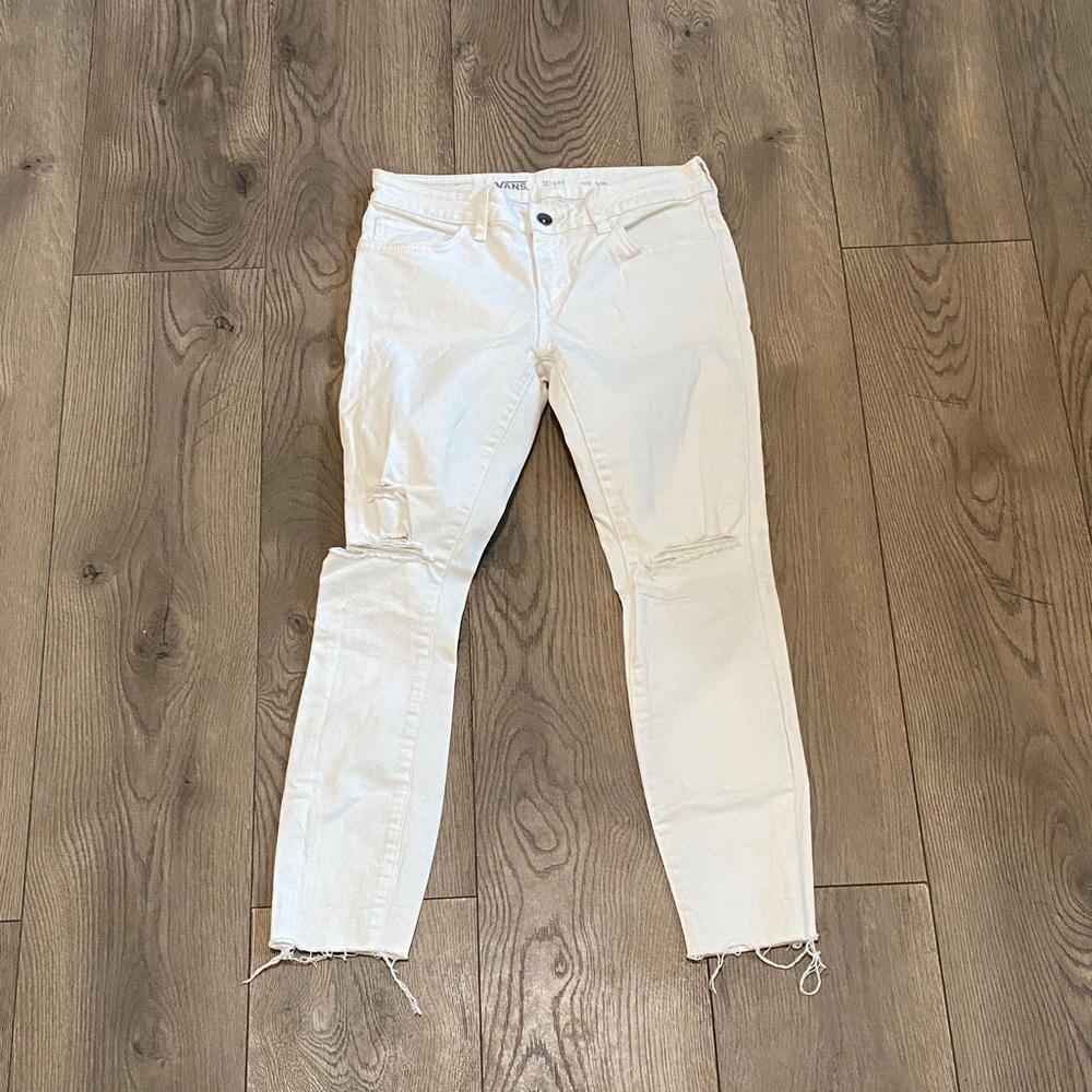 Vans Cream Distressed Jeans